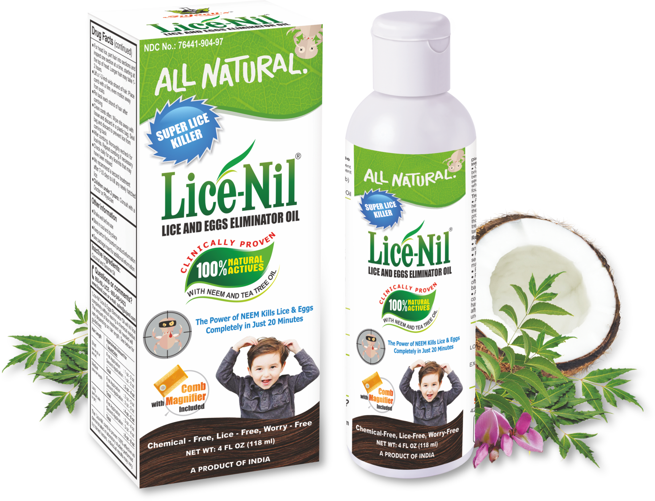 Lice-Nil Pack - Natural Lice Treatment Oil